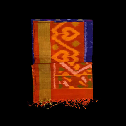 Pure Pochampally Silk Saree 6 Yards with Traditional Ikat Design
