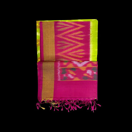 Pure Pochampally Silk Saree 6 Yards with Traditional Ikat Design