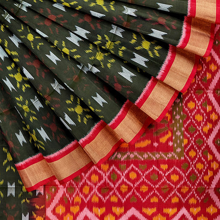 Pure Pochampally Silk Saree 6 Yards with Traditional Ikat Design