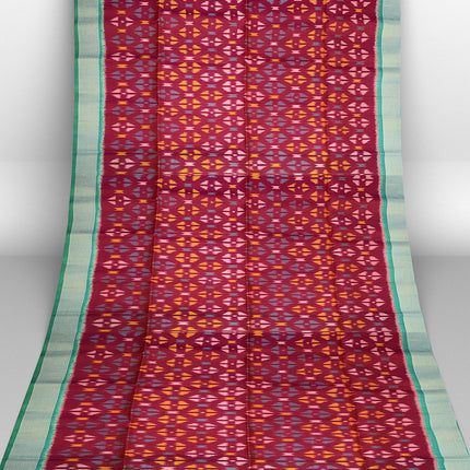 Pure Pochampally Silk Saree 6 Yards with Traditional Ikat Design