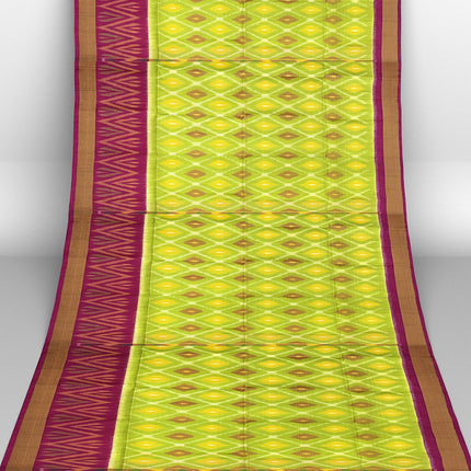 Pure Pochampally Silk Saree 6 Yards with Traditional Ikat Design