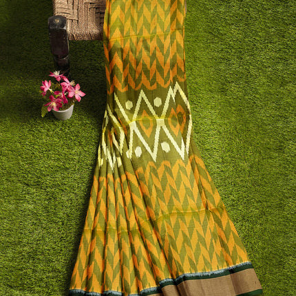 Pure Pochampally Silk Saree 6 Yards with Traditional Ikat Design