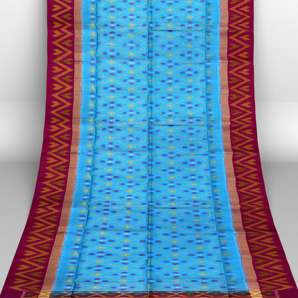 Pure Pochampally Silk Saree 6 Yards with Traditional Ikat Design