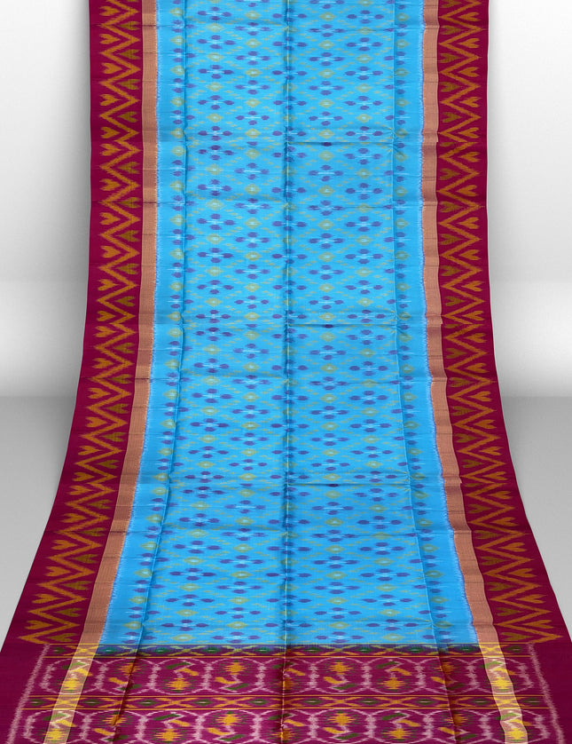 Pure Pochampally Silk Saree 6 Yards with Traditional Ikat Design