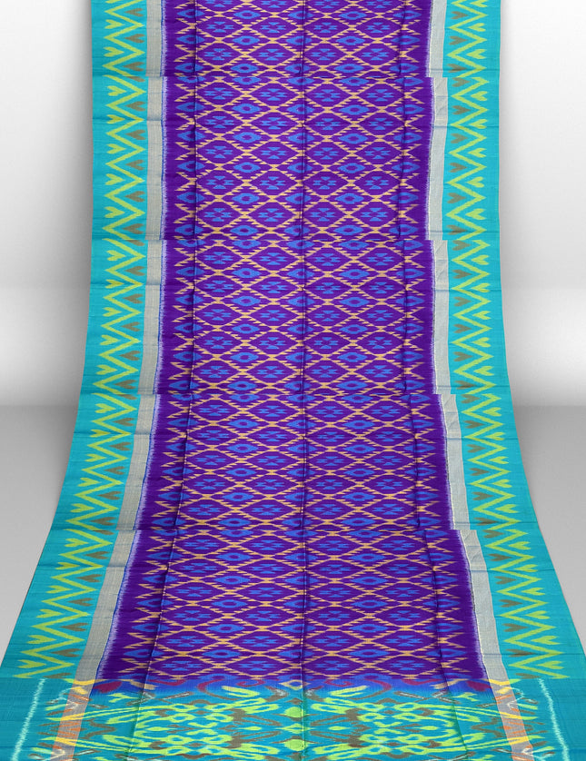 Pure Pochampally Silk Saree 6 Yards with Traditional Ikat Design