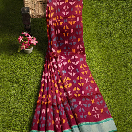 Pure Pochampally Silk Saree 6 Yards with Traditional Ikat Design