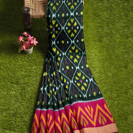 Pure Pochampally Silk Saree 6 Yards with Traditional Ikat Design