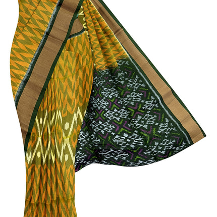 Pure Pochampally Silk Saree 6 Yards with Traditional Ikat Design