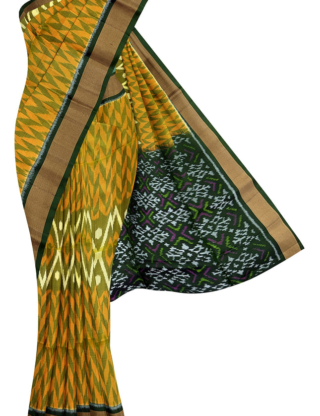 Pure Pochampally Silk Saree 6 Yards with Traditional Ikat Design