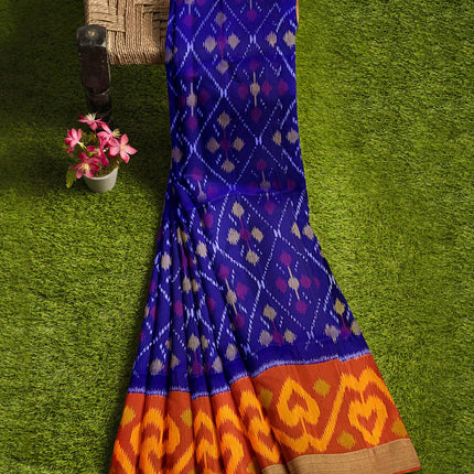 Pure Pochampally Silk Saree 6 Yards with Traditional Ikat Design