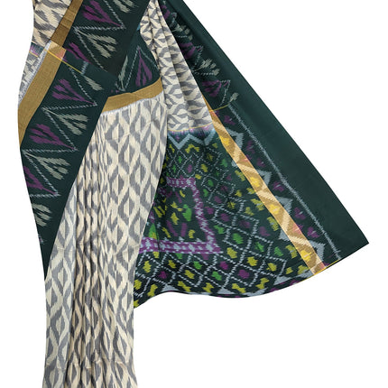 Pure Pochampally Silk Saree 6 Yards with Traditional Ikat Design