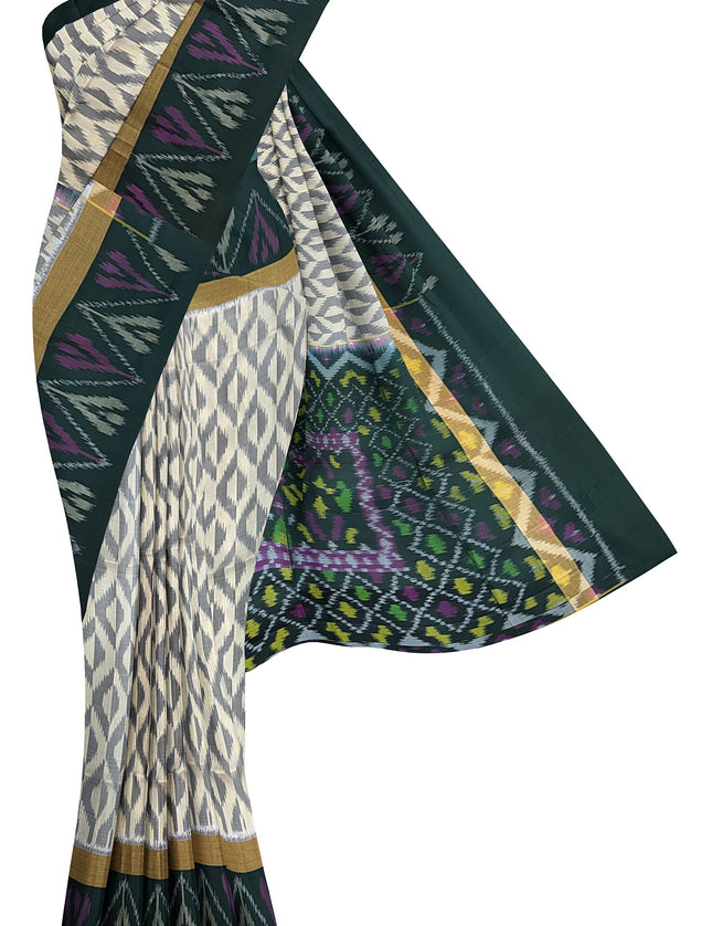 Pure Pochampally Silk Saree 6 Yards with Traditional Ikat Design