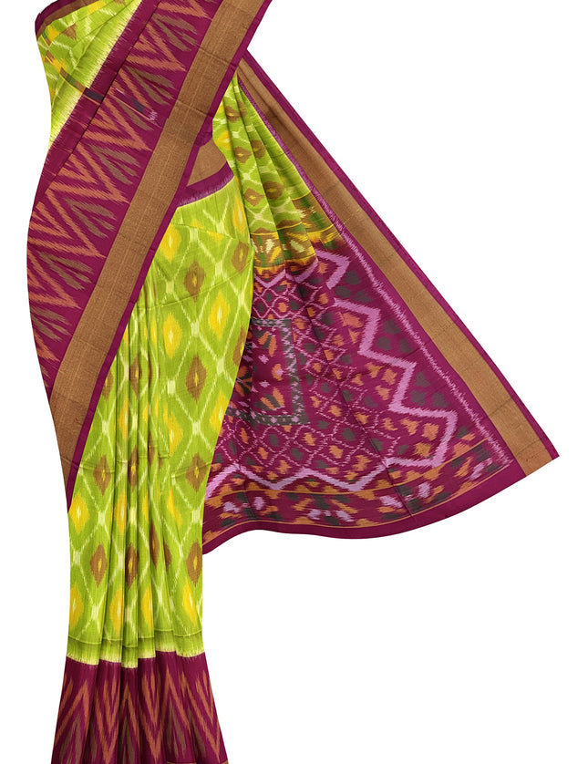 Pure Pochampally Silk Saree 6 Yards with Traditional Ikat Design