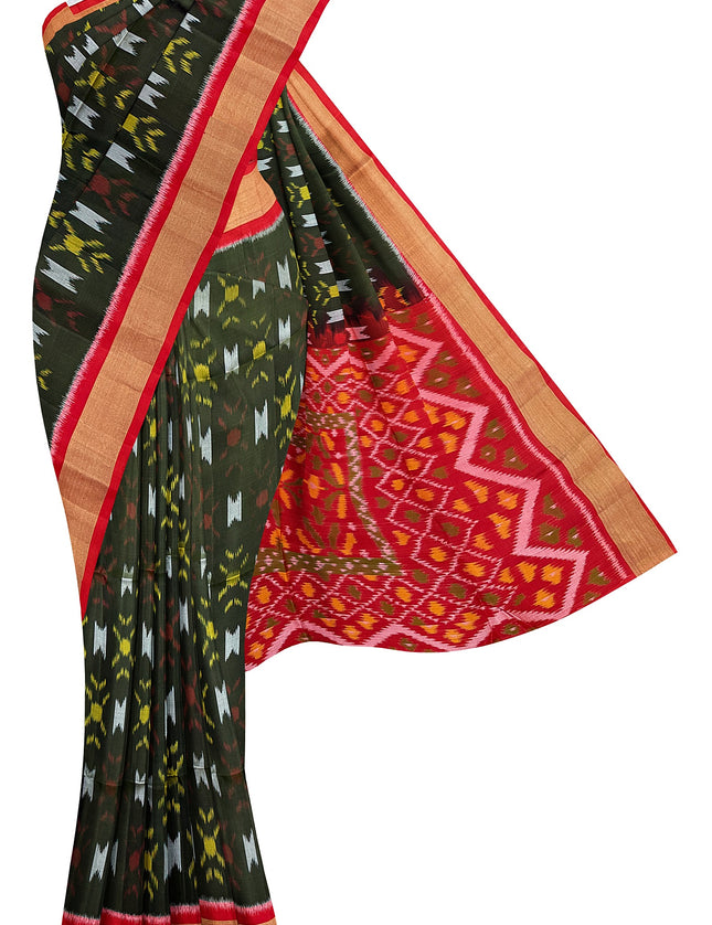 Pure Pochampally Silk Saree 6 Yards with Traditional Ikat Design