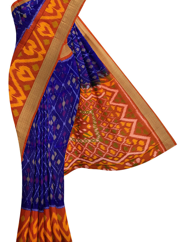 Pure Pochampally Silk Saree 6 Yards with Traditional Ikat Design