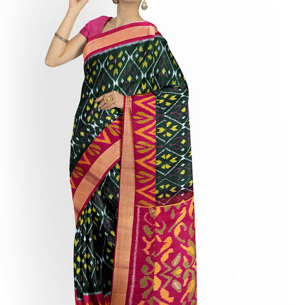 Pure Pochampally Silk Saree 6 Yards with Traditional Ikat Design