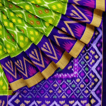 Pure Pochampally Silk Saree 6 Yards with Traditional Ikat Design