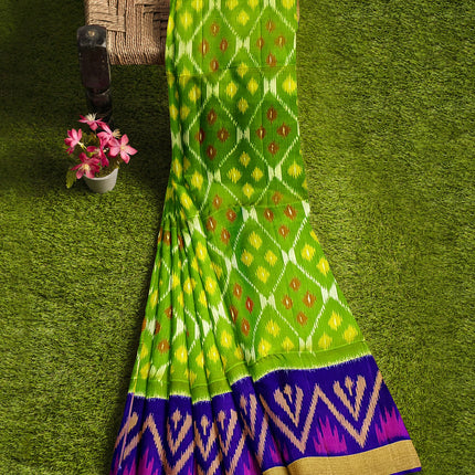 Pure Pochampally Silk Saree 6 Yards with Traditional Ikat Design