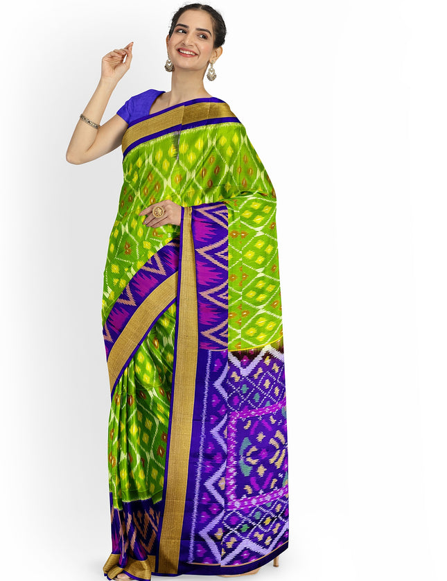 Pure Pochampally Silk Saree 6 Yards with Traditional Ikat Design